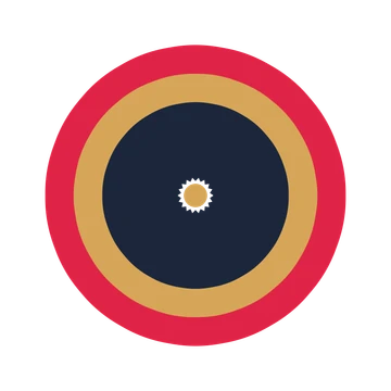 A layered fan rosette with 18-fold radial symmetry and 3 alternating rings of petals.