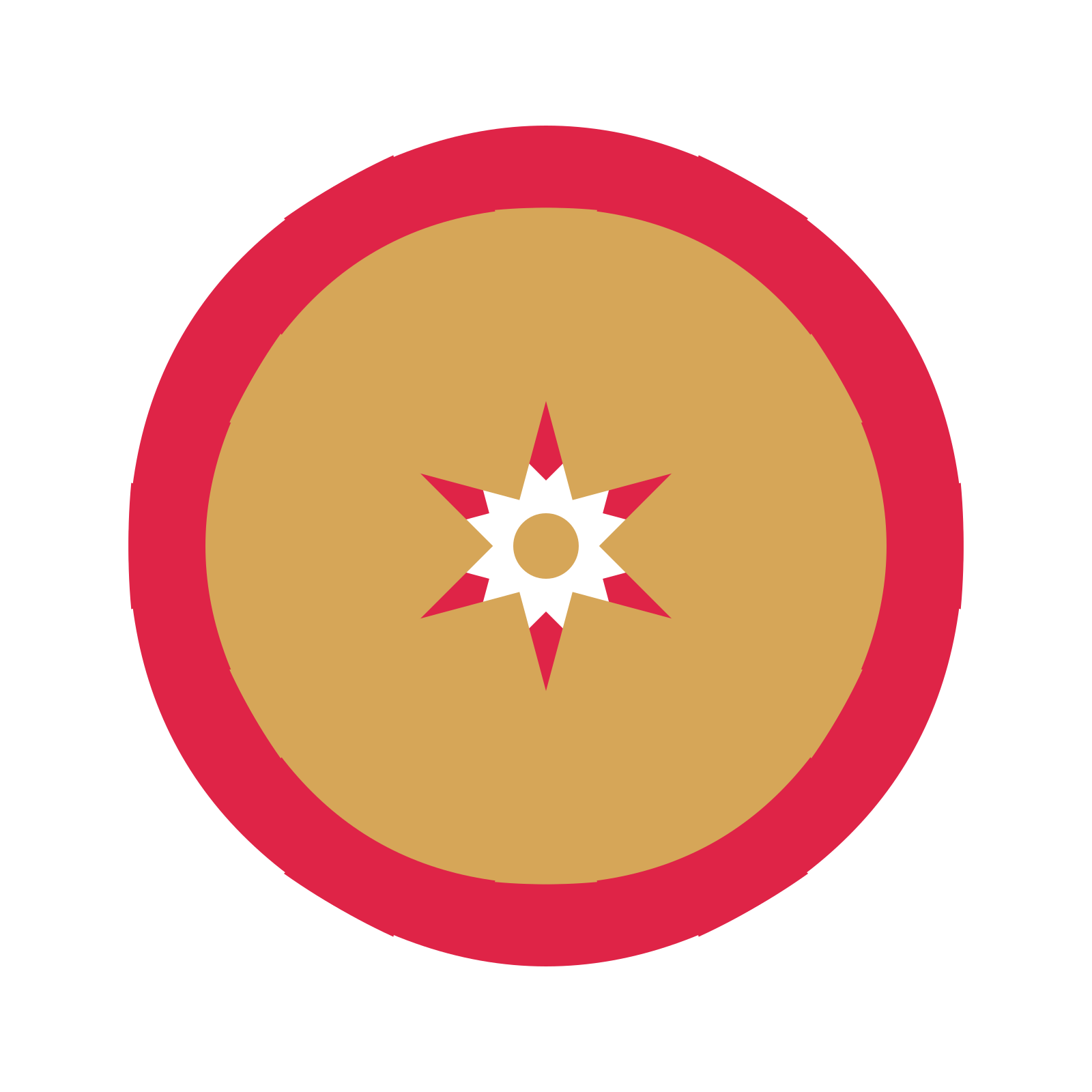 A layered fan rosette with 6-fold radial symmetry and 2 alternating rings of petals.