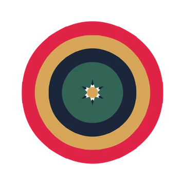 A layered fan rosette with 6-fold radial symmetry and 4 alternating rings of petals.