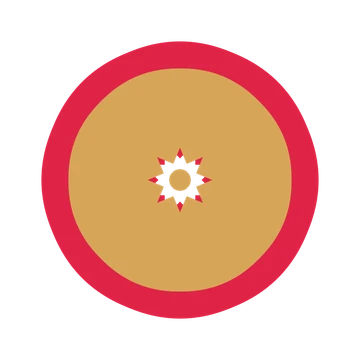 A layered fan rosette with 8-fold radial symmetry and 2 alternating rings of petals.