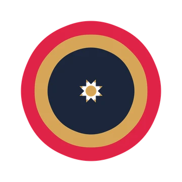 A layered fan rosette with 8-fold radial symmetry and 3 alternating rings of petals.