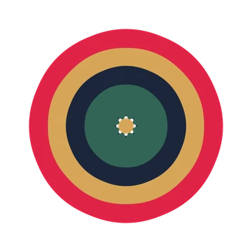 A layered fan rosette with 8-fold radial symmetry and 4 alternating rings of petals.