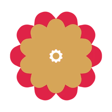 A layered heart rosette with 10-fold radial symmetry and 2 alternating rings of petals.