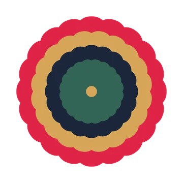 A layered heart rosette with 20-fold radial symmetry and 4 alternating rings of petals.