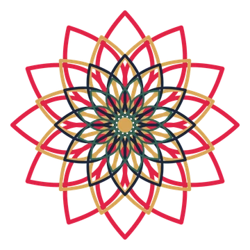A layered lily rosette with 12-fold radial symmetry and 4 alternating rings of petals.
