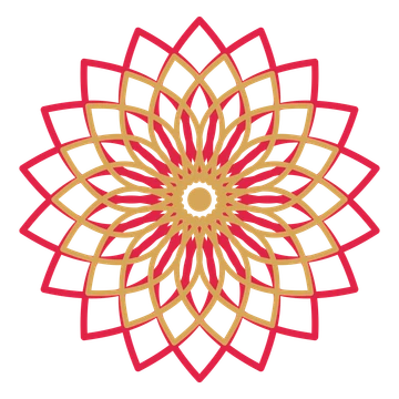 A layered lily rosette with 18-fold radial symmetry and 2 alternating rings of petals.