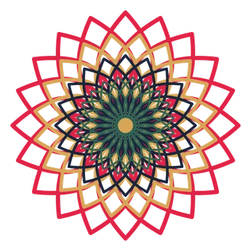 A layered lily rosette with 20-fold radial symmetry and 4 alternating rings of petals.