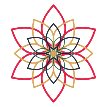 A layered lily rosette with 6-fold radial symmetry and 4 alternating rings of petals.