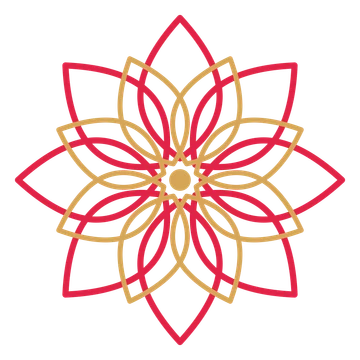 A layered lily rosette with 8-fold radial symmetry and 2 alternating rings of petals.