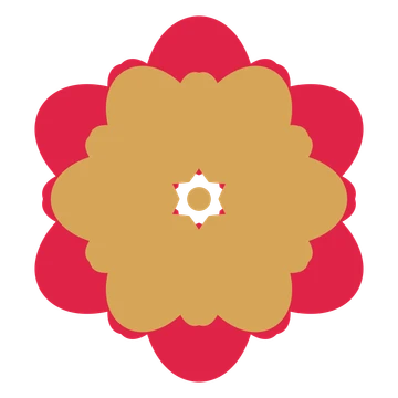 A layered lobed rosette with 6-fold radial symmetry and 2 alternating rings of petals.
