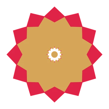 A layered pointed rosette with 12-fold radial symmetry and 2 alternating rings of petals.