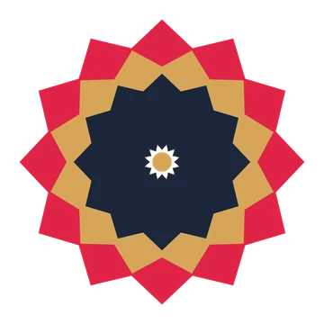 A layered pointed rosette with 12-fold radial symmetry and 3 alternating rings of petals.