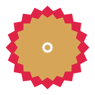 A layered pointed rosette with 20-fold radial symmetry and 2 alternating rings of petals.