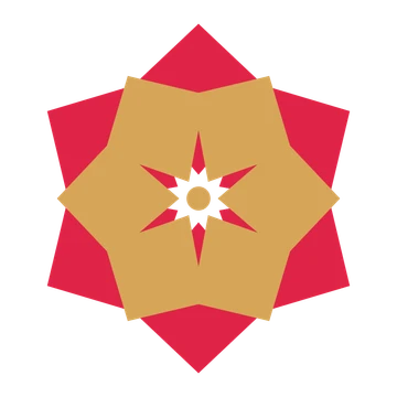 A layered pointed rosette with 6-fold radial symmetry and 2 alternating rings of petals.