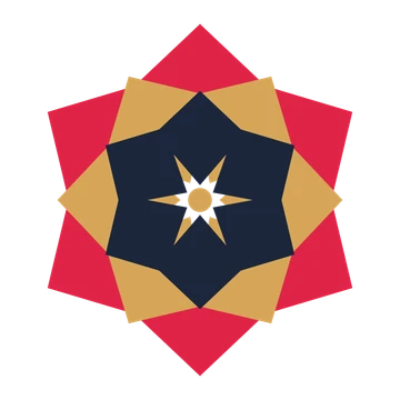 A layered pointed rosette with 6-fold radial symmetry and 3 alternating rings of petals.