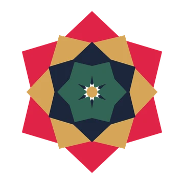 A layered pointed rosette with 6-fold radial symmetry and 4 alternating rings of petals.