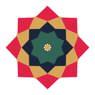 A layered pointed rosette with 8-fold radial symmetry and 4 alternating rings of petals.