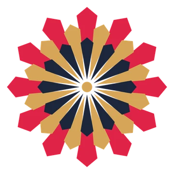 A layered ray rosette with 12-fold radial symmetry and 3 alternating rings of petals.