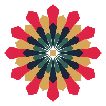 A layered ray rosette with 12-fold radial symmetry and 4 alternating rings of petals.