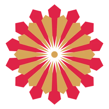 A layered ray rosette with 14-fold radial symmetry and 2 alternating rings of petals.