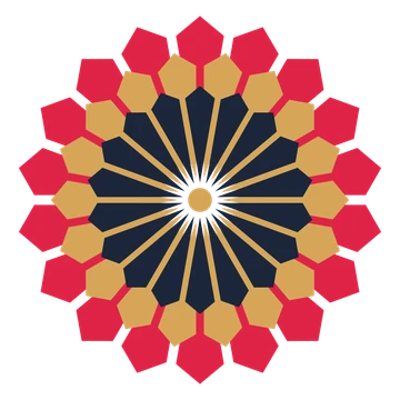 A layered ray rosette with 18-fold radial symmetry and 3 alternating rings of petals.