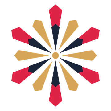 A layered ray rosette with 6-fold radial symmetry and 3 alternating rings of petals.