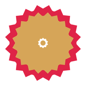 A layered ruffled rosette with 10-fold radial symmetry and 2 alternating rings of petals.