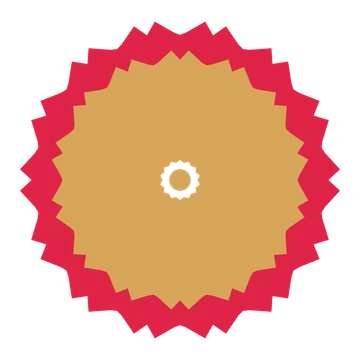 A layered ruffled rosette with 14-fold radial symmetry and 2 alternating rings of petals.