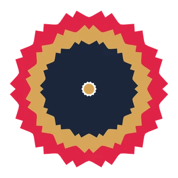 A layered ruffled rosette with 14-fold radial symmetry and 3 alternating rings of petals.