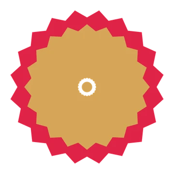 A layered ruffled rosette with 20-fold radial symmetry and 2 alternating rings of petals.