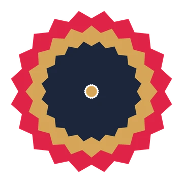 A layered ruffled rosette with 20-fold radial symmetry and 3 alternating rings of petals.