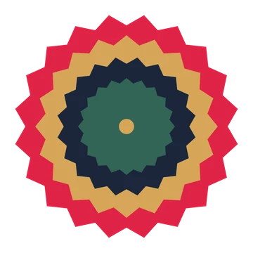 A layered ruffled rosette with 20-fold radial symmetry and 4 alternating rings of petals.