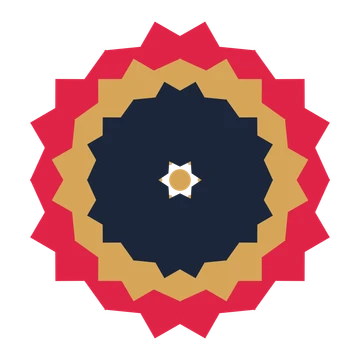 A layered ruffled rosette with 6-fold radial symmetry and 3 alternating rings of petals.