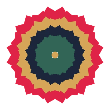 A layered ruffled rosette with 8-fold radial symmetry and 4 alternating rings of petals.