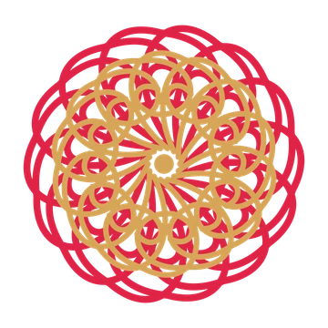 A layered spiral rosette with 14-fold radial symmetry and 2 alternating rings of petals.