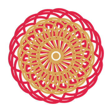 A layered spiral rosette with 18-fold radial symmetry and 2 alternating rings of petals.