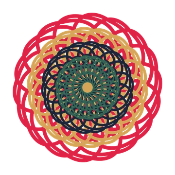 A layered spiral rosette with 18-fold radial symmetry and 4 alternating rings of petals.