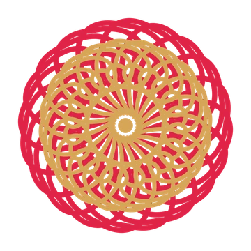 A layered spiral rosette with 20-fold radial symmetry and 2 alternating rings of petals.