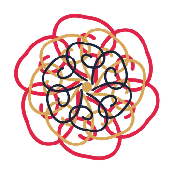 A layered spiral rosette with 6-fold radial symmetry and 3 alternating rings of petals.