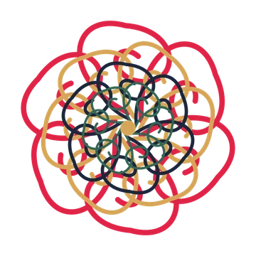 A layered spiral rosette with 6-fold radial symmetry and 4 alternating rings of petals.