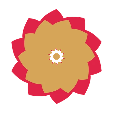 A layered teardrop rosette with 10-fold radial symmetry and 2 alternating rings of petals.