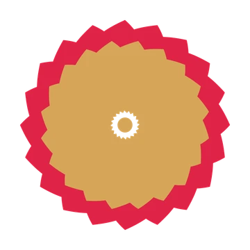 A layered teardrop rosette with 20-fold radial symmetry and 2 alternating rings of petals.