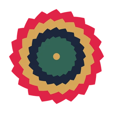 A layered teardrop rosette with 20-fold radial symmetry and 4 alternating rings of petals.