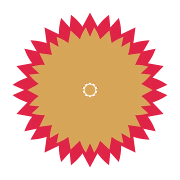 A layered tulip rosette with 10-fold radial symmetry and 2 alternating rings of petals.