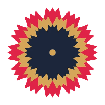 A layered tulip rosette with 12-fold radial symmetry and 3 alternating rings of petals.