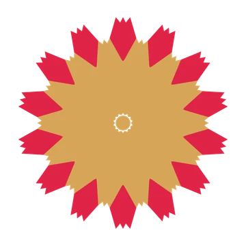 A layered tulip rosette with 14-fold radial symmetry and 2 alternating rings of petals.
