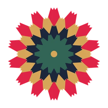A layered tulip rosette with 14-fold radial symmetry and 4 alternating rings of petals.