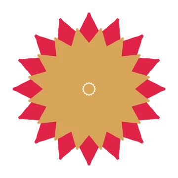 A layered tulip rosette with 16-fold radial symmetry and 2 alternating rings of petals.