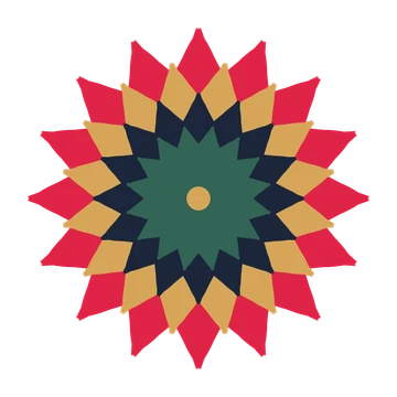 A layered tulip rosette with 16-fold radial symmetry and 4 alternating rings of petals.