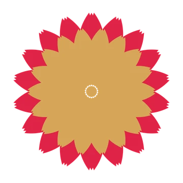 A layered tulip rosette with 18-fold radial symmetry and 2 alternating rings of petals.